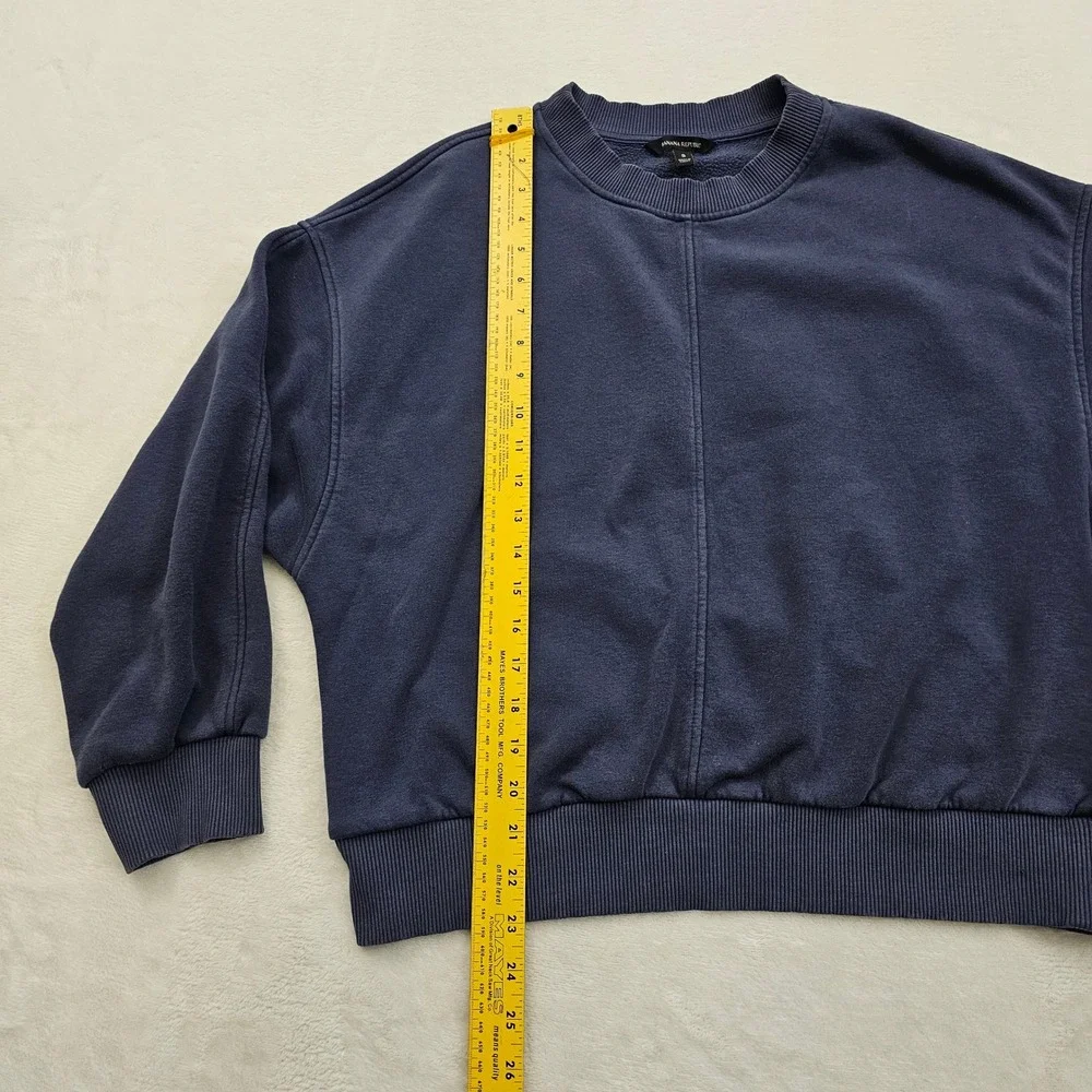 Banana‎ Republic Sweatshirt Jogger Set Womens S Navy Blue Seamed Fleece Lounge